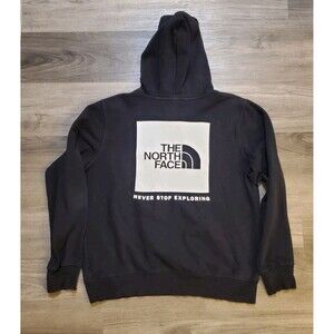 The North Face Hoodie Black Classic Logo Pullover Graphic Sweatshirt Mens Medium